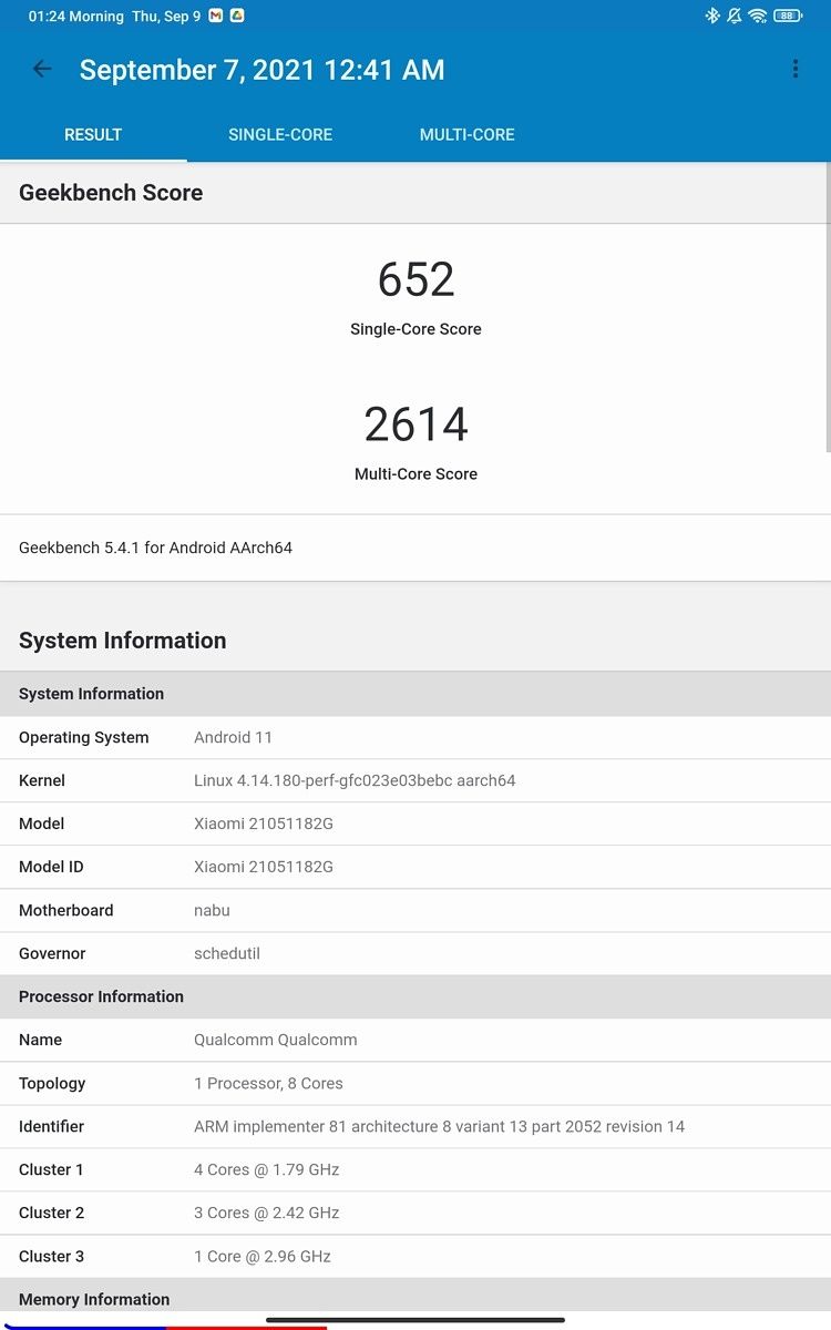 Xiaomi Tab 5 benchmarks
