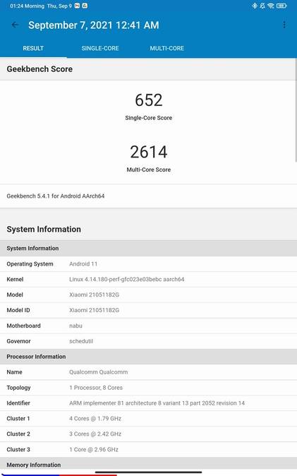 Xiaomi Tab 5 benchmarks