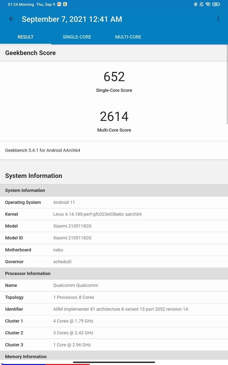 Xiaomi Tab 5 benchmarks