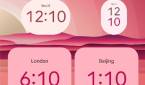 Light red Material You clock widgets in Android 12 Beta 5
