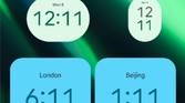 Greenish Material You clock widgets in Android 12 Beta 5