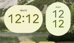 Light green Material You clock widgets in Android 12 Beta 5