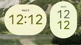 Light green Material You clock widgets in Android 12 Beta 5