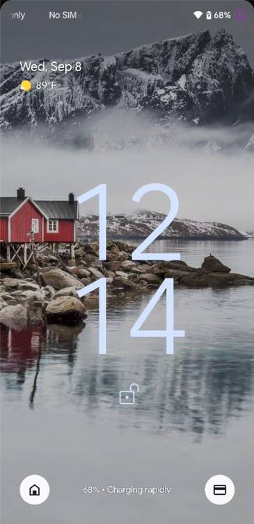 Device controls shortcut in lock screen of Android 12 Beta 5