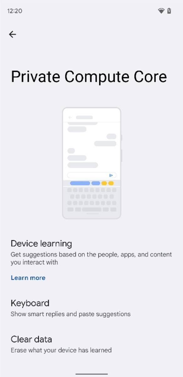 Private Compute Core settings in Android 12 Beta 5
