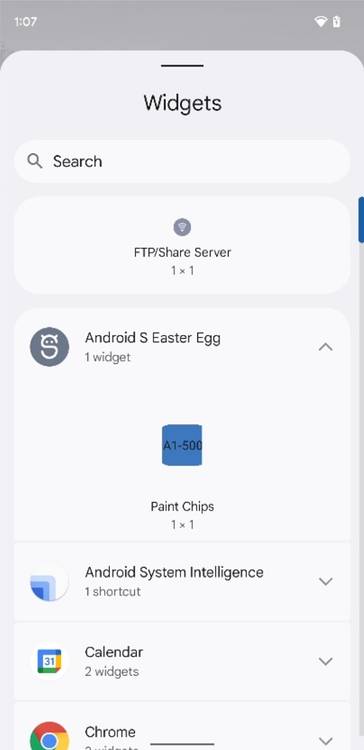Android 12 paint chips widget