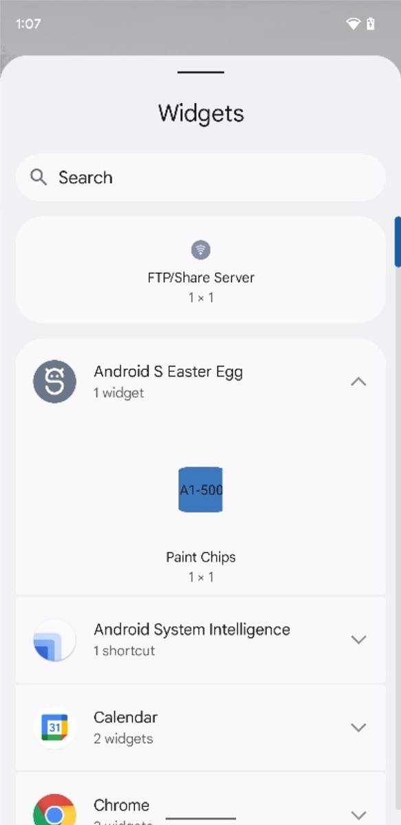 Android 12 paint chips widget