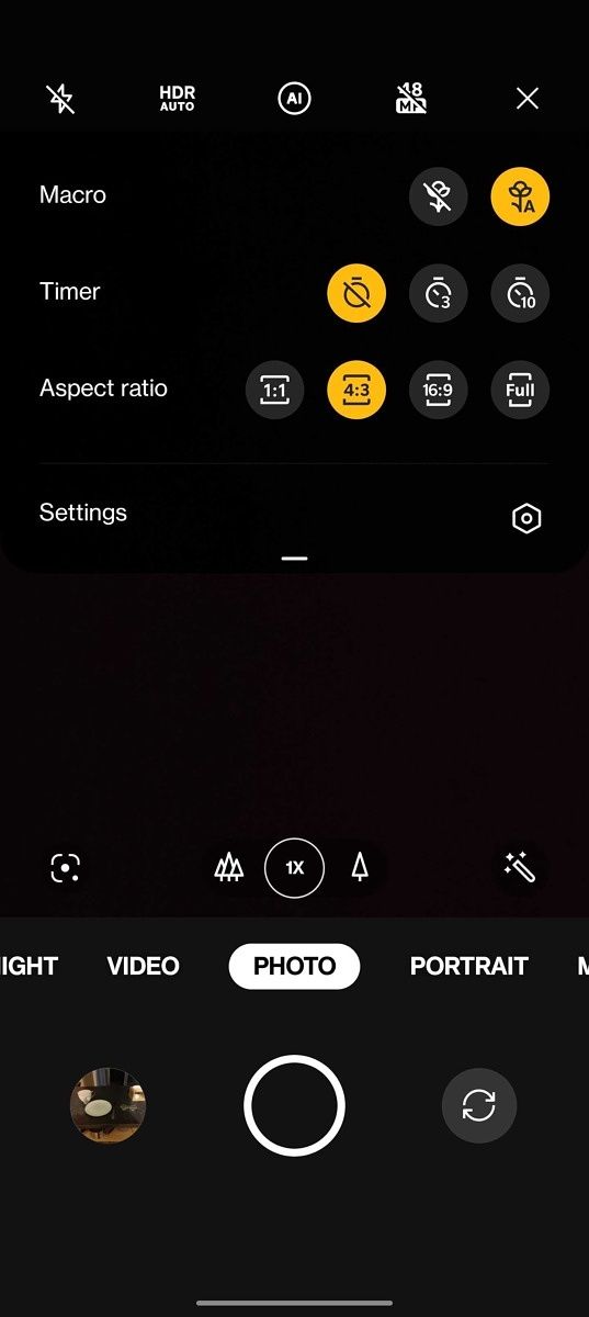 The camera app on OxygenOS 12