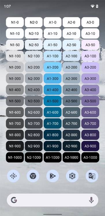 Android 12 paint chips widget