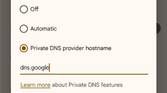 Select Private DNS mode in Android 12