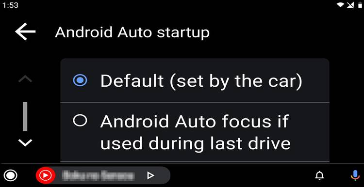 Android Auto startup options