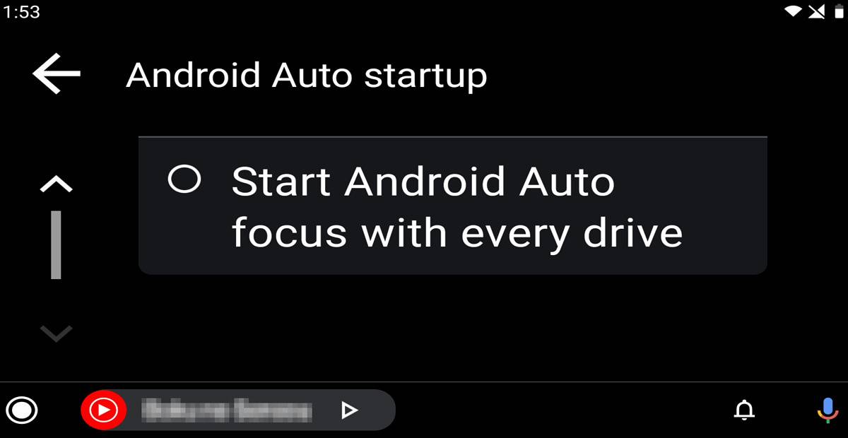 Android Auto startup options
