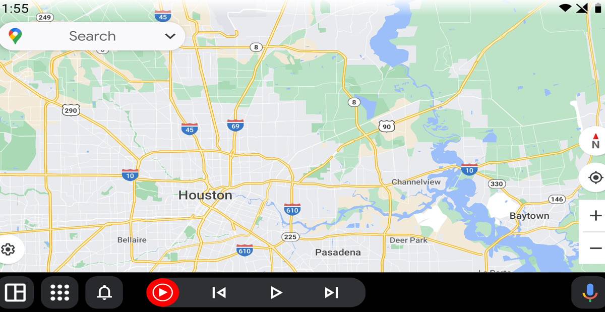 Android Auto navigation bar with Coolwalk design