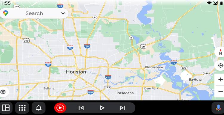 Android Auto navigation bar with Coolwalk design