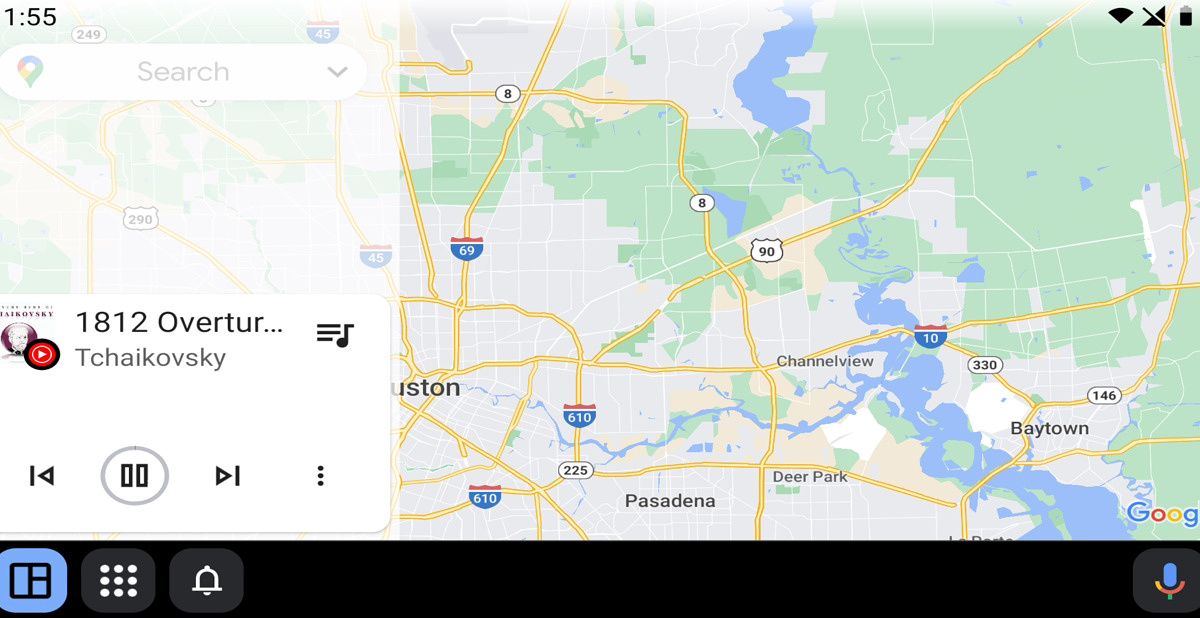 Android Auto media player in overlay from Coolwalk UI test
