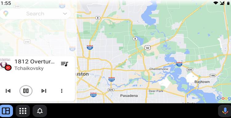 Android Auto media player in overlay from Coolwalk UI test
