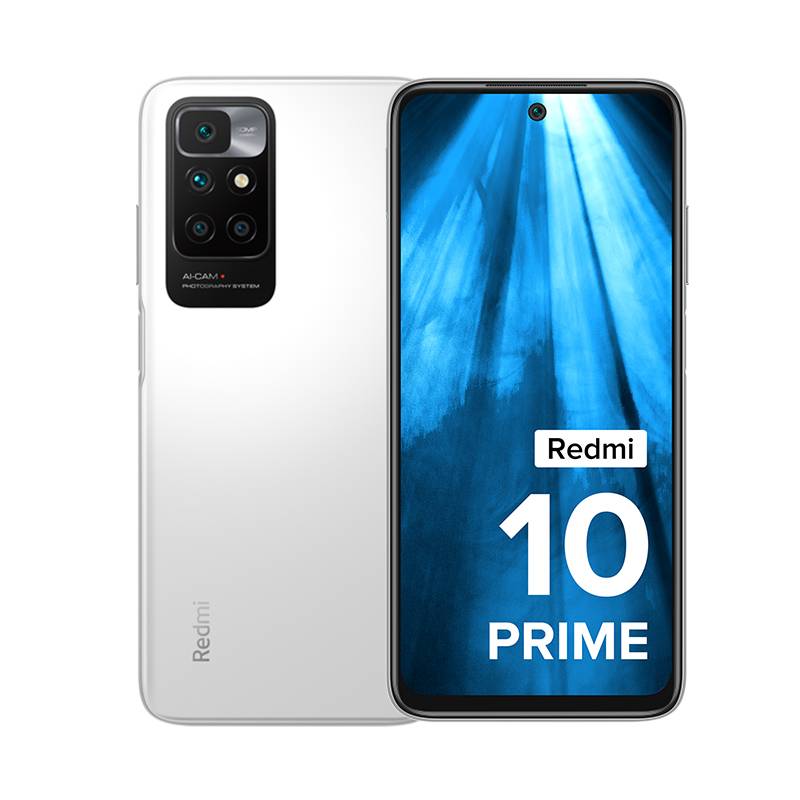 Astral White Redmi 10 Prime on white background