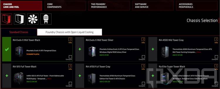 Screenshot of CLX custom PC building