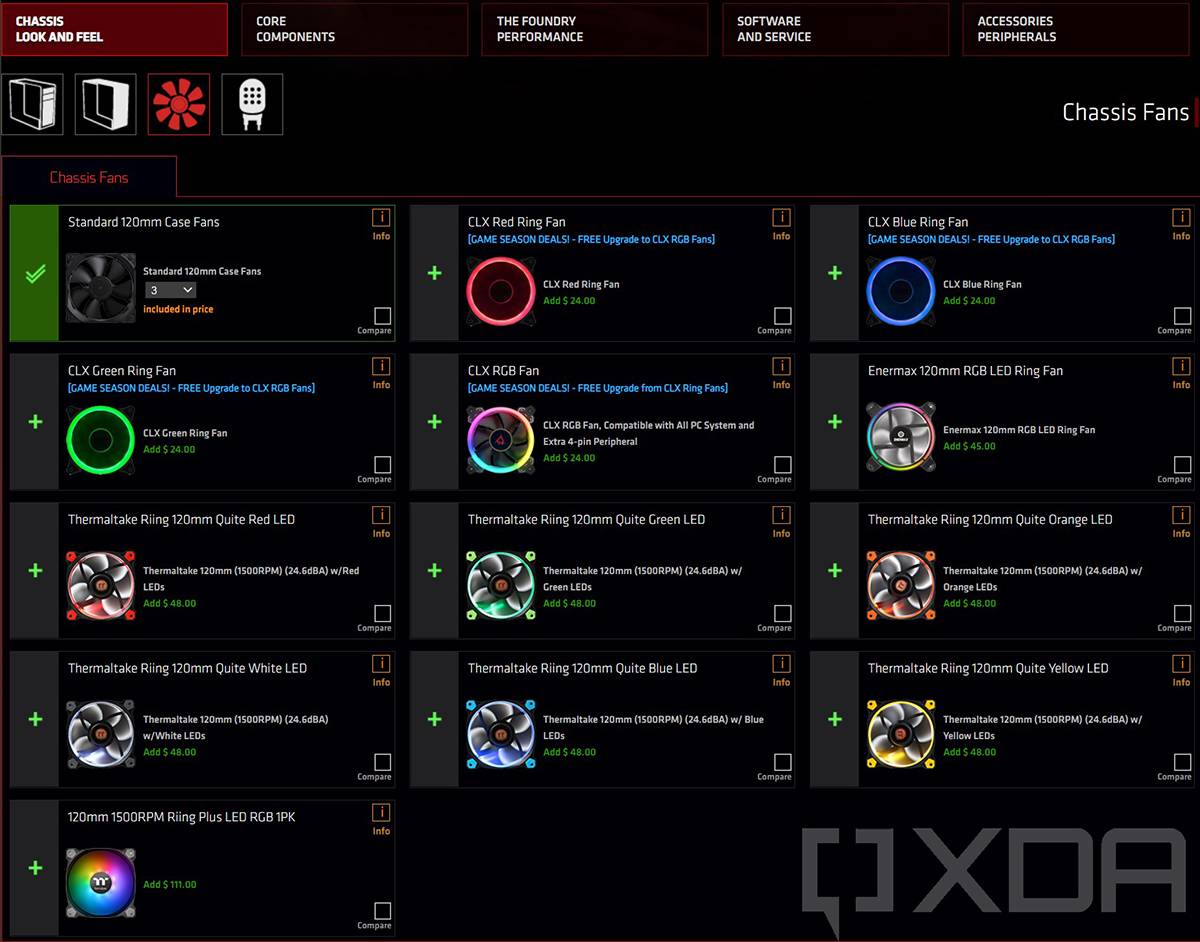 Screenshot of CLX custom PC building