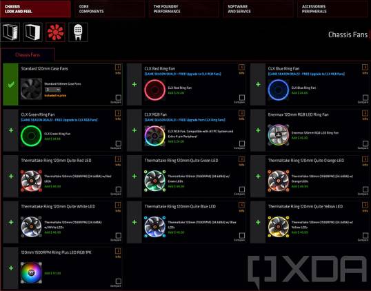 Screenshot of CLX custom PC building