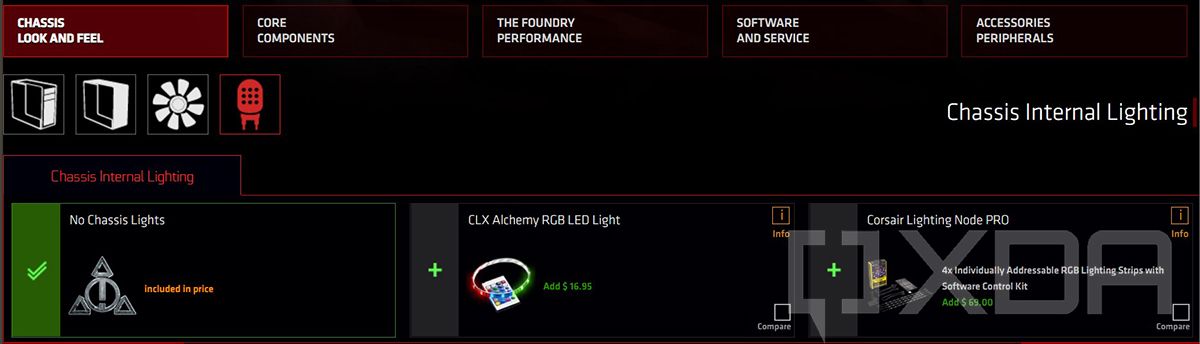 Screenshot of CLX custom PC building