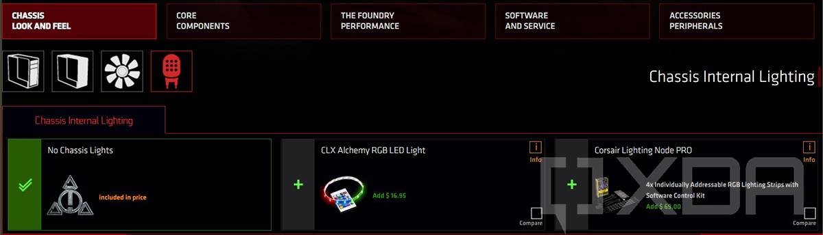 Screenshot of CLX custom PC building