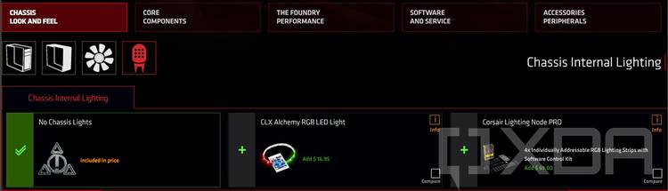 Screenshot of CLX custom PC building