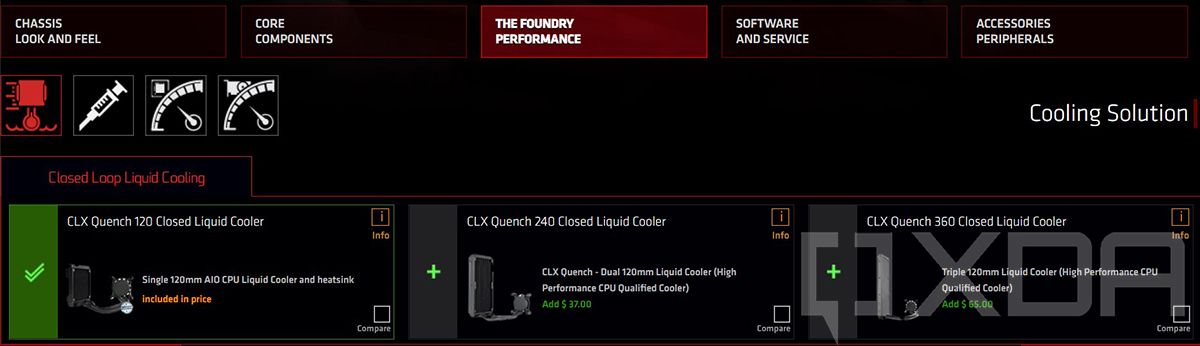Screenshot of CLX custom PC building