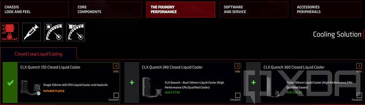 Screenshot of CLX custom PC building
