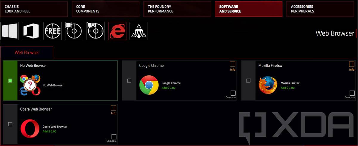 Screenshot of CLX custom PC building