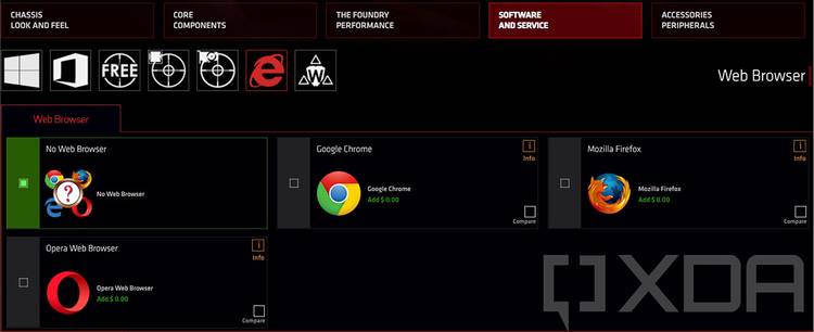 Screenshot of CLX custom PC building