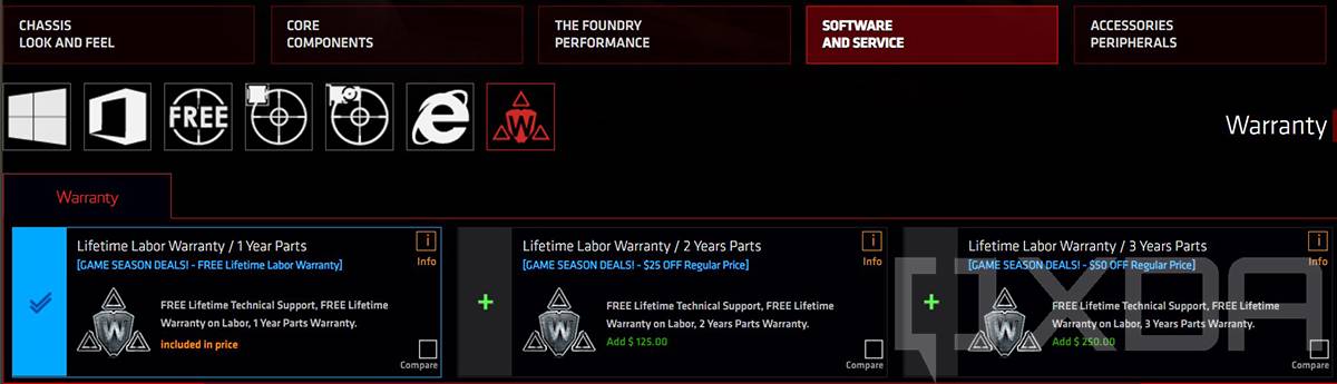 Screenshot of CLX custom PC building