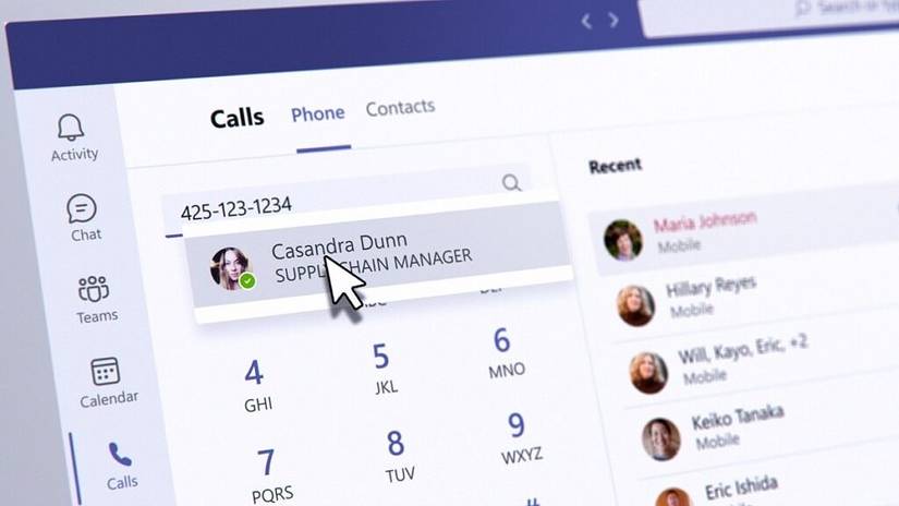 Calling a phone number on Teams