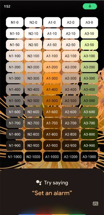 Google Assistant orange dynamic colors