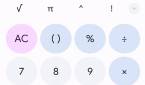 Material You blue in Google Calculator 8.0