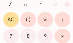 Material You red in Google Calculator 8.0