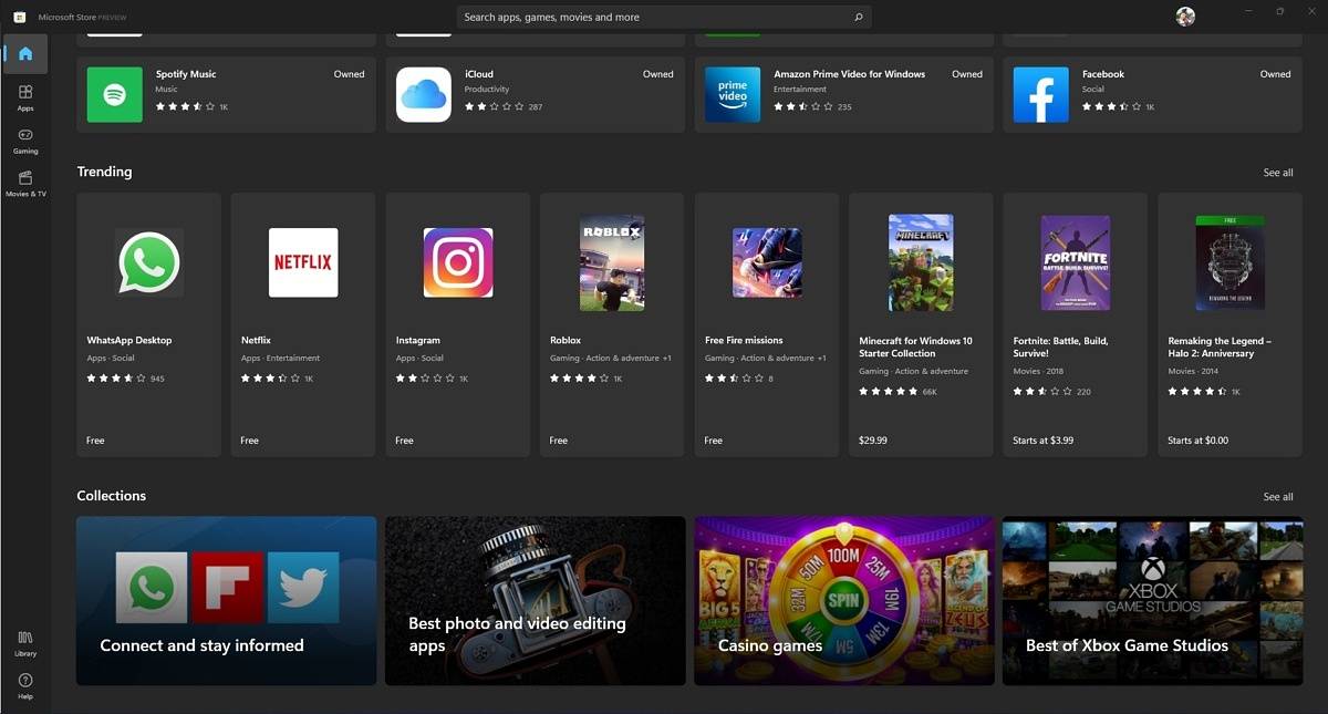 Microsoft Store collections
