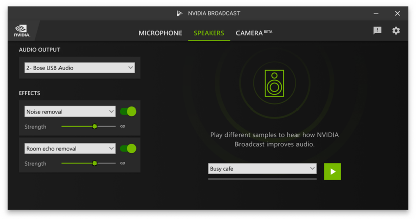 NVIDIA Broadcast UI