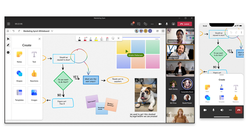 Microsoft Whiteboard gets new UI and tons of new collaboration features