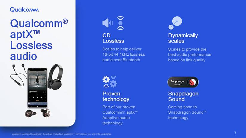 An infographic showcasing various features of aptX Lossless