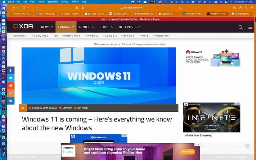 Safari redesigned with color matching address bar