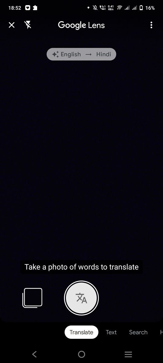 Google Lens interface on Android 11