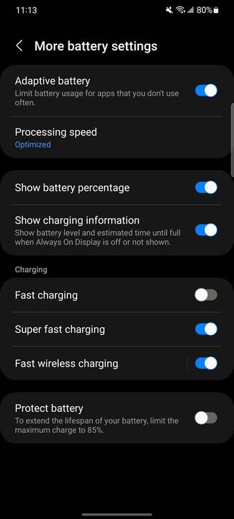 Option to limit charging to 85%