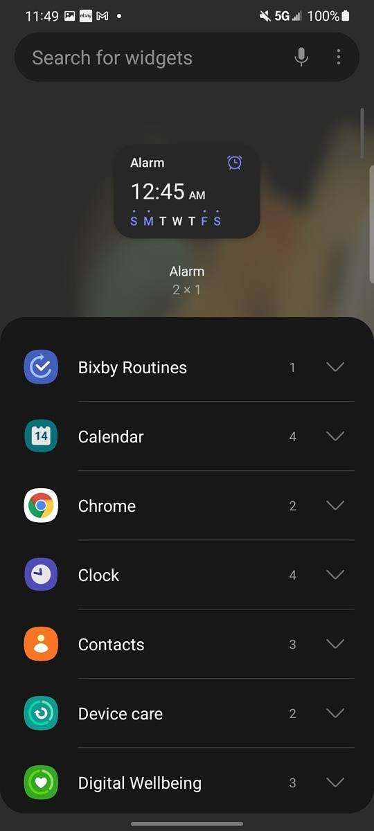 Samsung One UI 4.0 widgets
