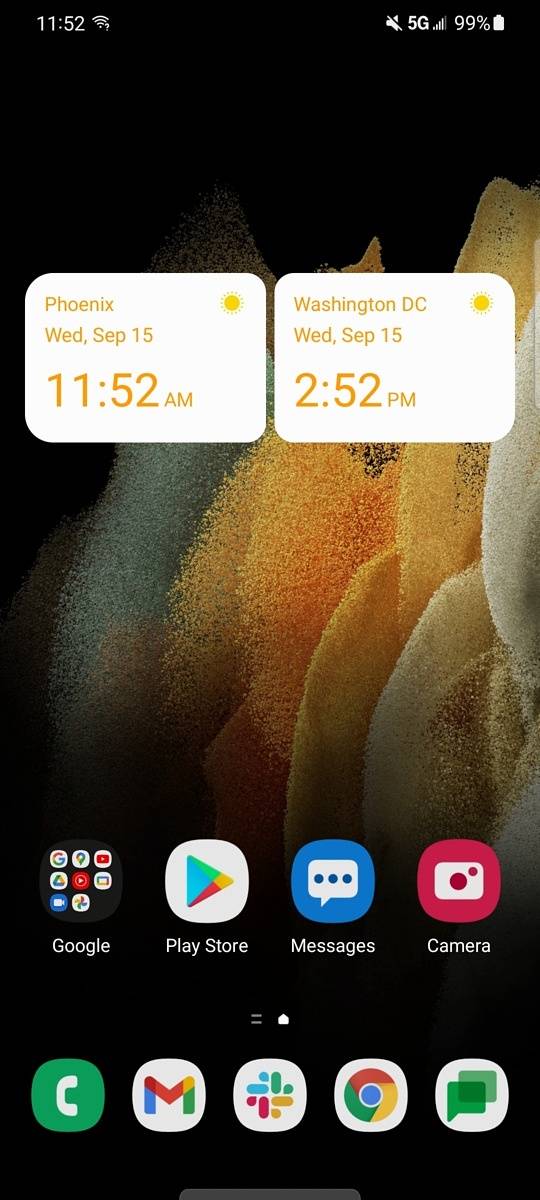 Samsung One UI 4.0 dual clock widget