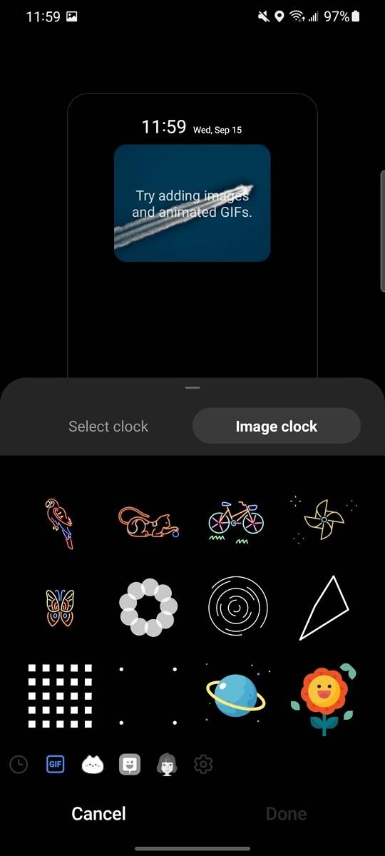 Samsung One UI 4.0 new stickers for always on display