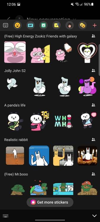 Download new stickers in One UI 4.0