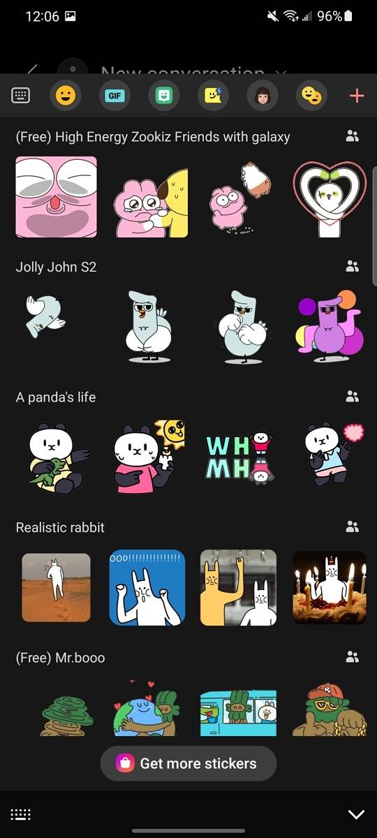 Download new stickers in One UI 4.0