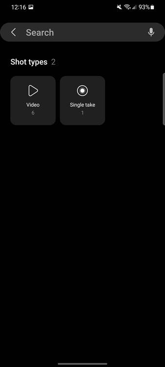 Search suggestions by shot type