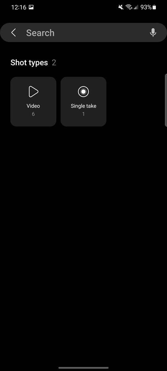 Search suggestions by shot type
